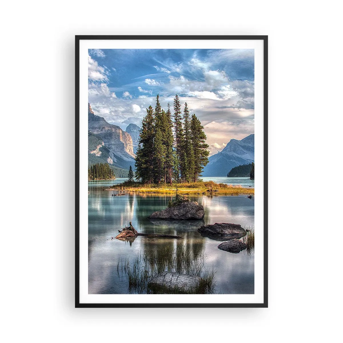Plakat i sort ramme - Over store og klare vande… - 70x100 cm