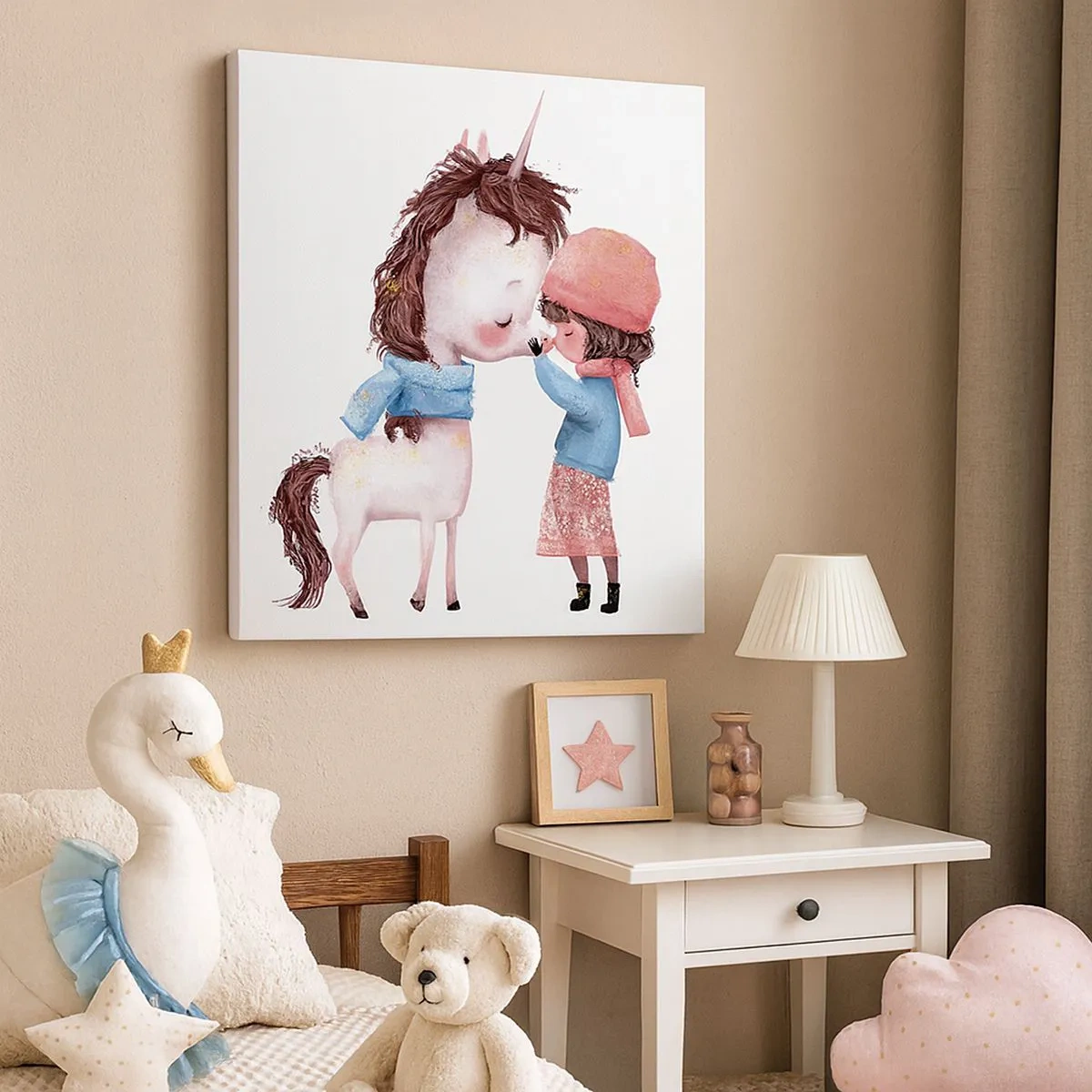 Lærredstryk - Billede på lærred - En vinterhistorie - 30x30 cm