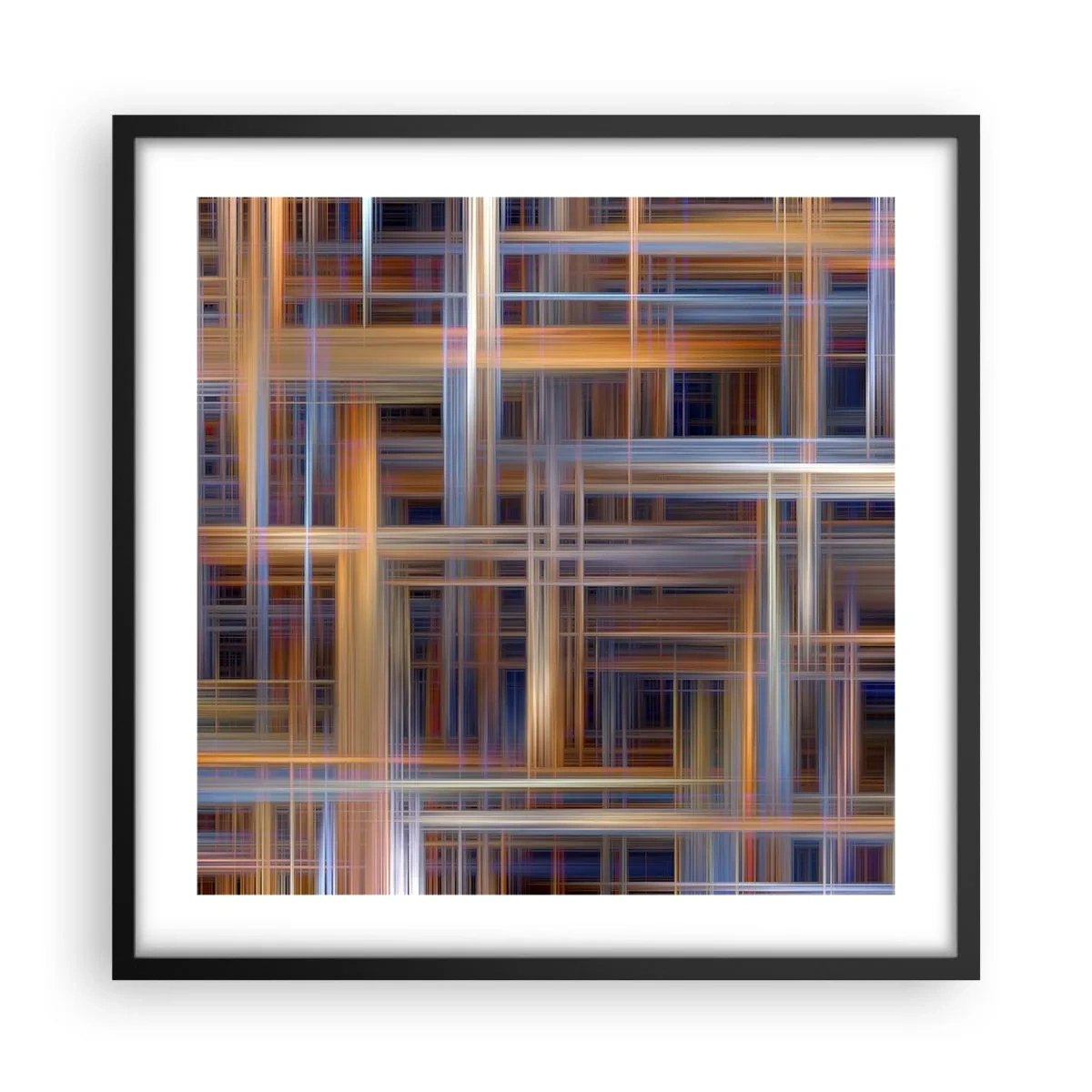 Plakat i sort ramme - Vævet af lys - 50x50 cm