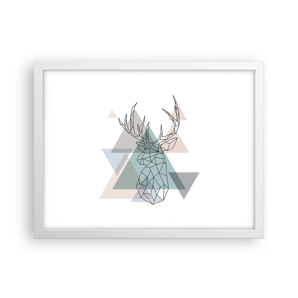 Plakat i hvid ramme - I en geometrisk skov - 40x30 cm