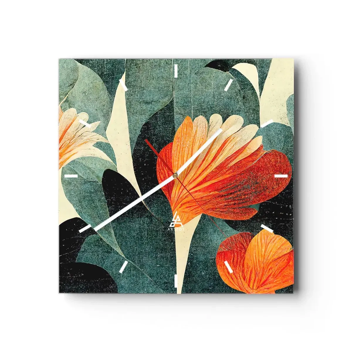 Vægur, Uret - Varmen fra troperne og køligheden fra det grønne - 30x30 cm