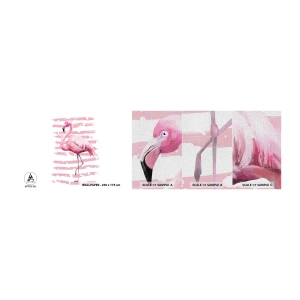 Prøve Fototapet Premium Canvas - Med værdighed, om end i pink - Flamingo, Fugl, Stykke - 100x30 cm