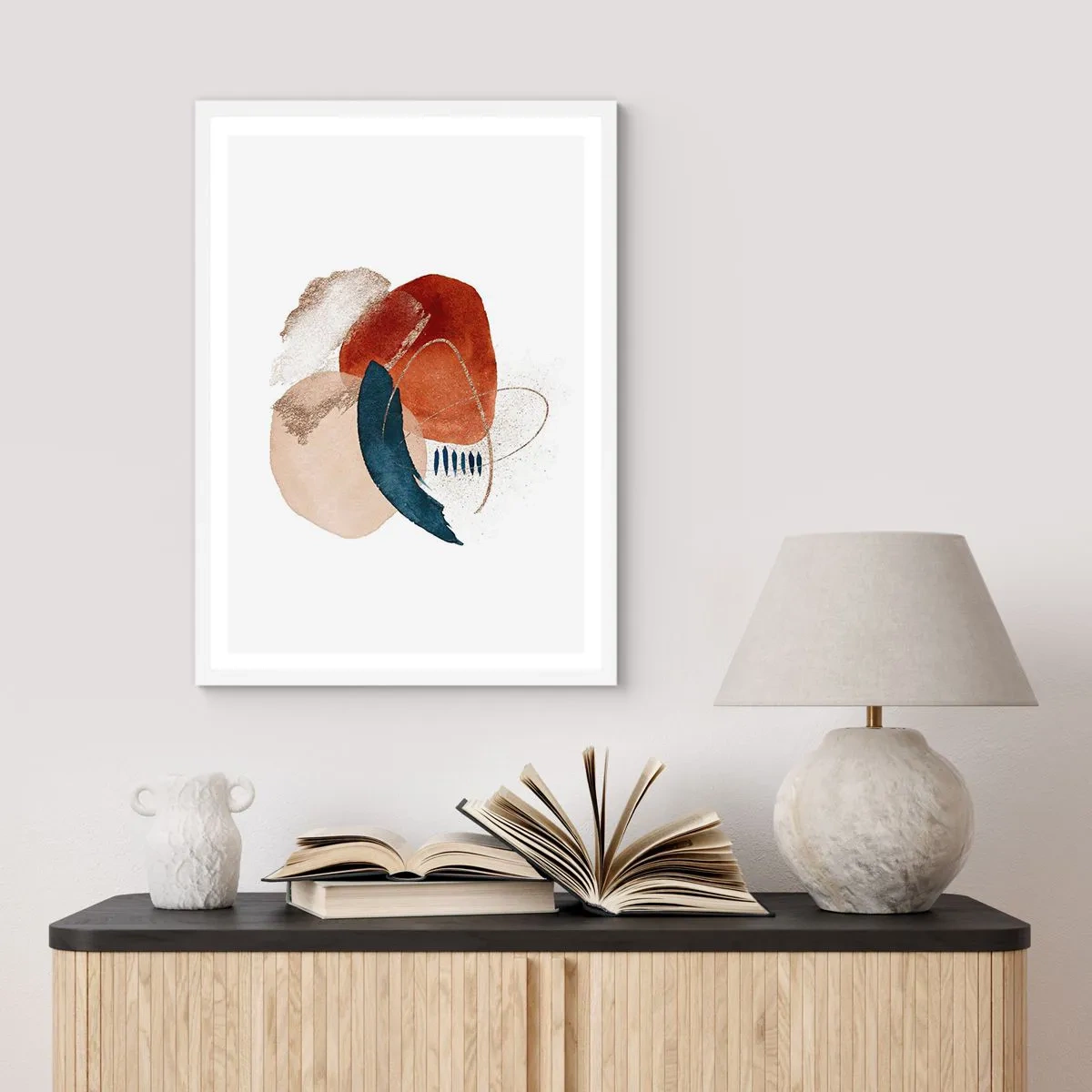 Plakat i hvid ramme - Oval sammensætning - 70x100 cm