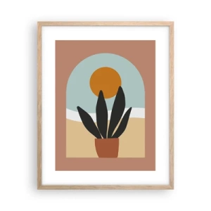 Plakat i ramme af lyst egetræ - Små glæder - 40x50 cm