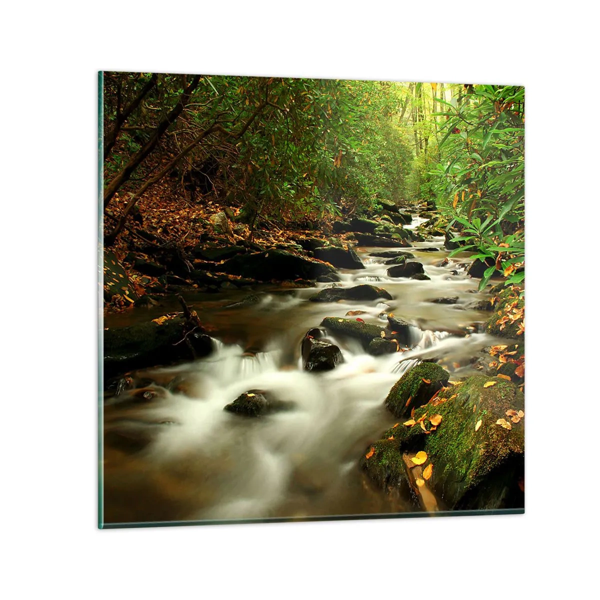 Billede på glas - Som flydende sølv - 40x40 cm