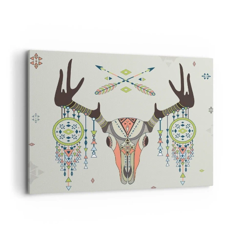 Lærredstryk - Billede på lærred - Indiansk jægers trofæ - 100x70 cm
