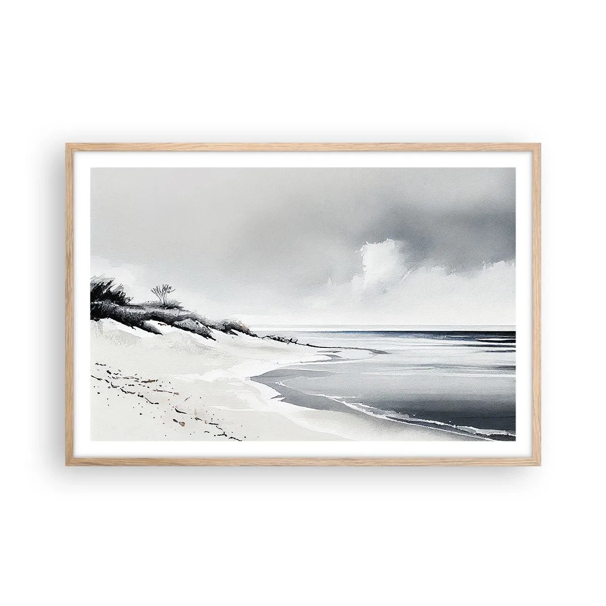Plakat i ramme af lyst egetræ - Altid sammen - 91x61 cm
