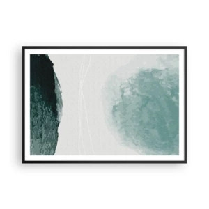 Plakat i sort ramme - Et møde med tåge - 100x70 cm
