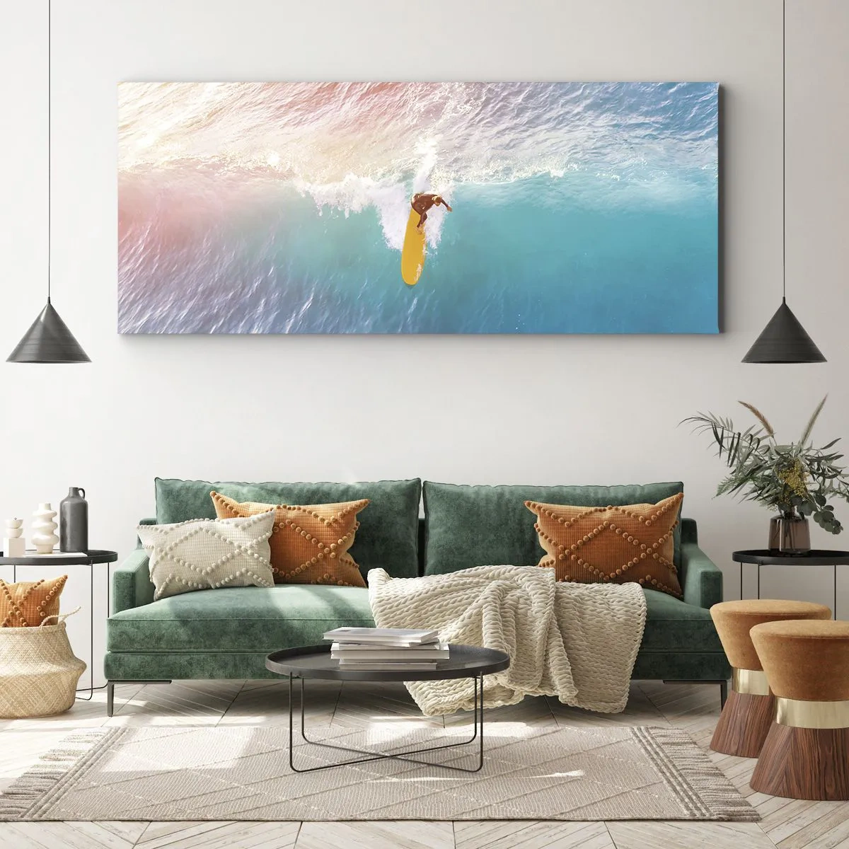Lærredstryk - Billede på lærred - Ocean rytter - 100x40 cm