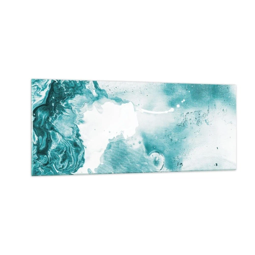 Billede på glas - Blå oversvømmelsesflader - 100x40 cm