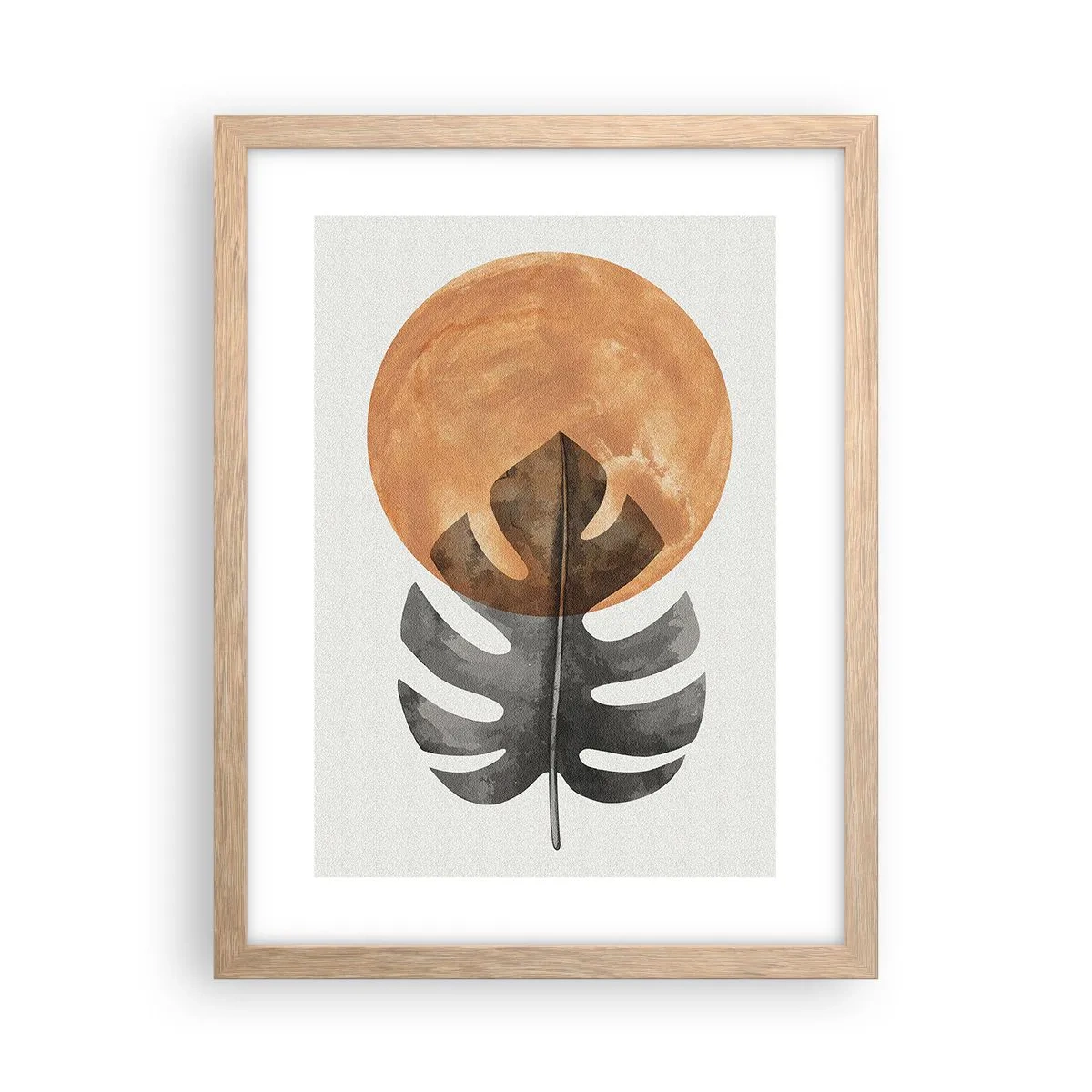 Plakat i ramme af lyst egetræ - Altid solen - 30x40 cm