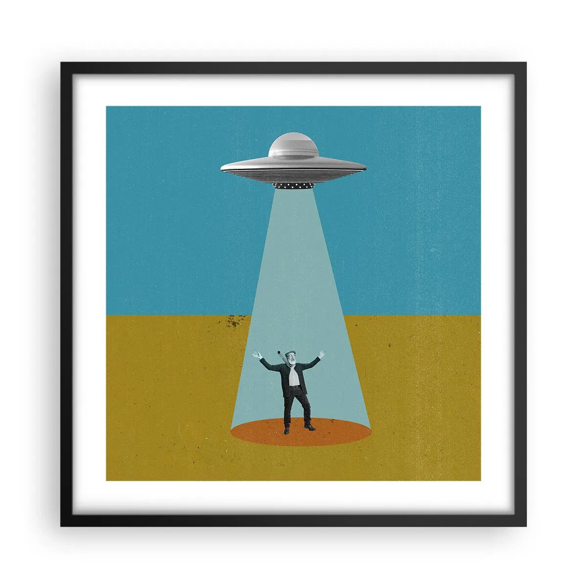 Plakat i sort ramme - Et tæt møde - 50x50 cm