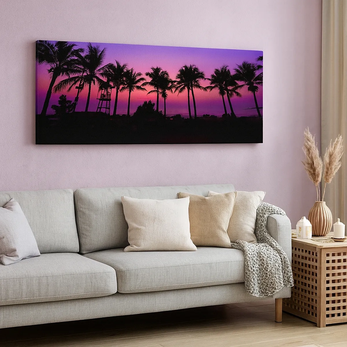 Lærredstryk - Billede på lærred - En aften under palmerne - 30x30 cm