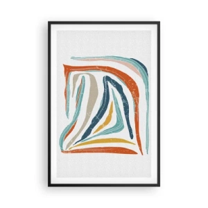 Plakat i sort ramme - Venligt smilende abstraktion - 61x91 cm
