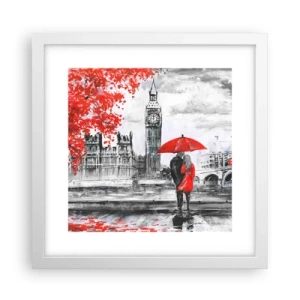 Plakat i hvid ramme - Forelsket i London - 30x30 cm