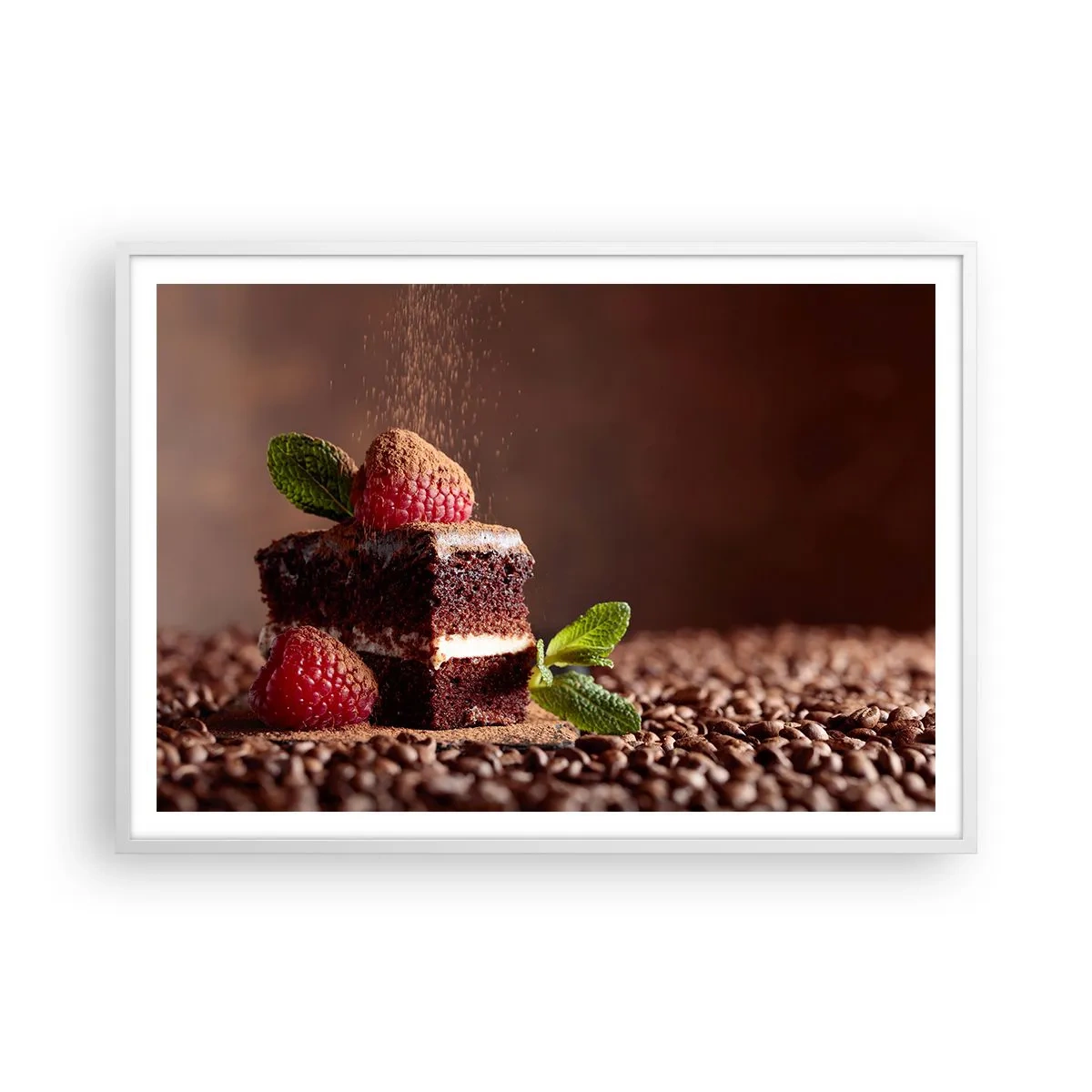 Plakat i hvid ramme - Livet er sødt - 100x70 cm