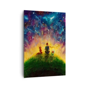 Lærredstryk - Billede på lærred - Kærlighed og venskab - hele verden - 70x100 cm