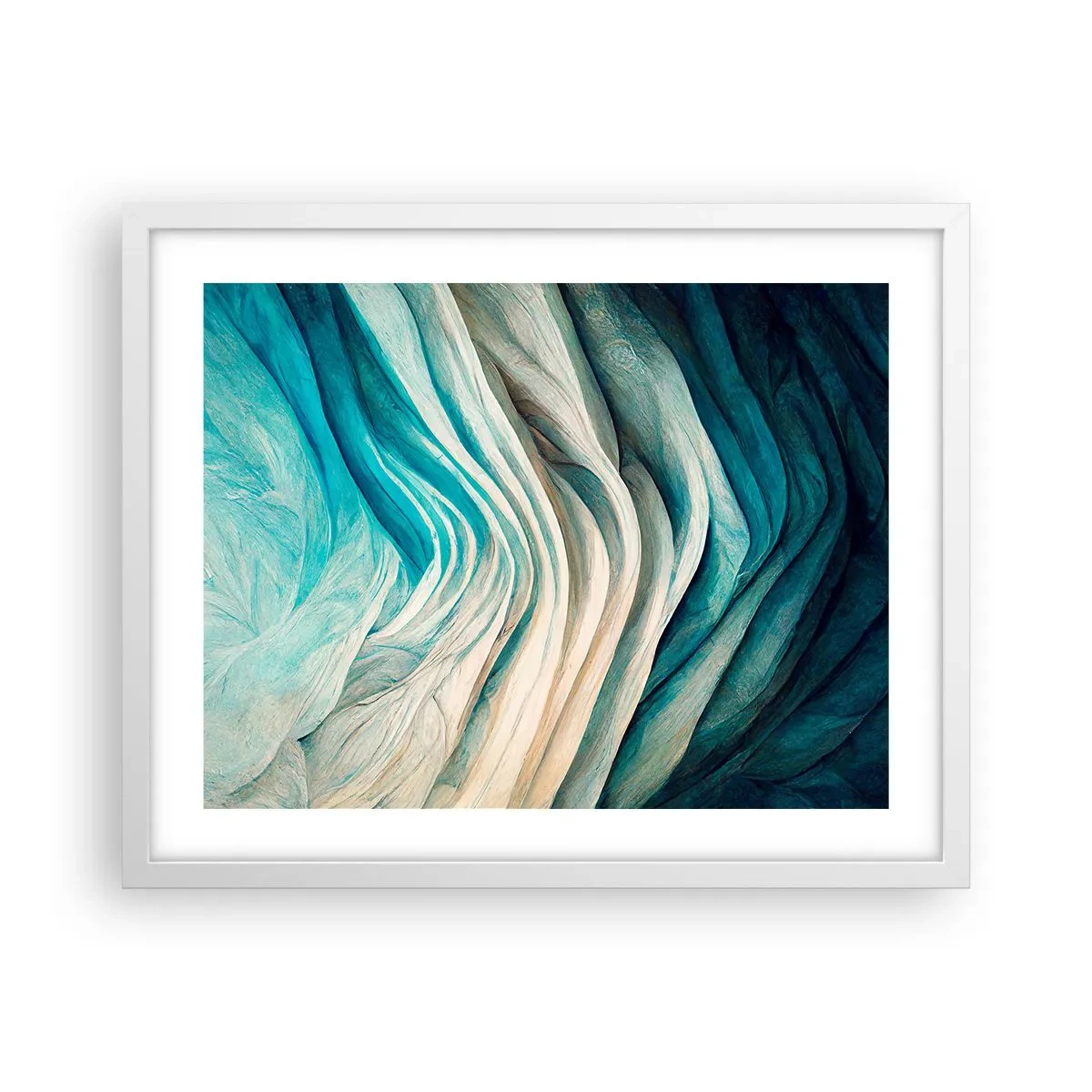 Plakat i hvid ramme - Blå umættelighed - 50x40 cm