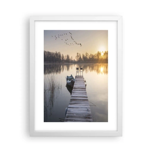 Plakat i hvid ramme - Jeg kommer tilbage om et stykke tid - 30x40 cm