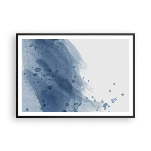 Plakat i sort ramme - Blå tyl - 100x70 cm