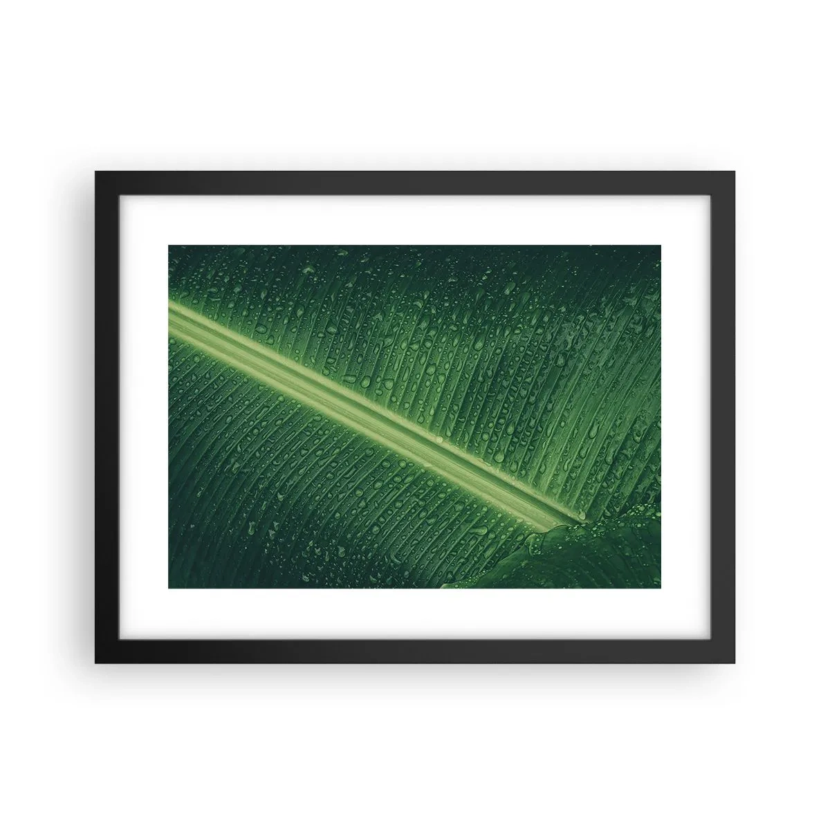 Plakat i sort ramme - Grøn struktur - 40x30 cm