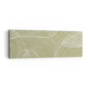 Lærredstryk - Billede på lærred - Indviklet abstraktion i hvidt - 90x30 cm