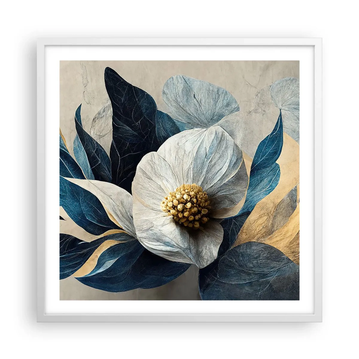 Plakat i hvid ramme - Har et hjerte af guld - 60x60 cm