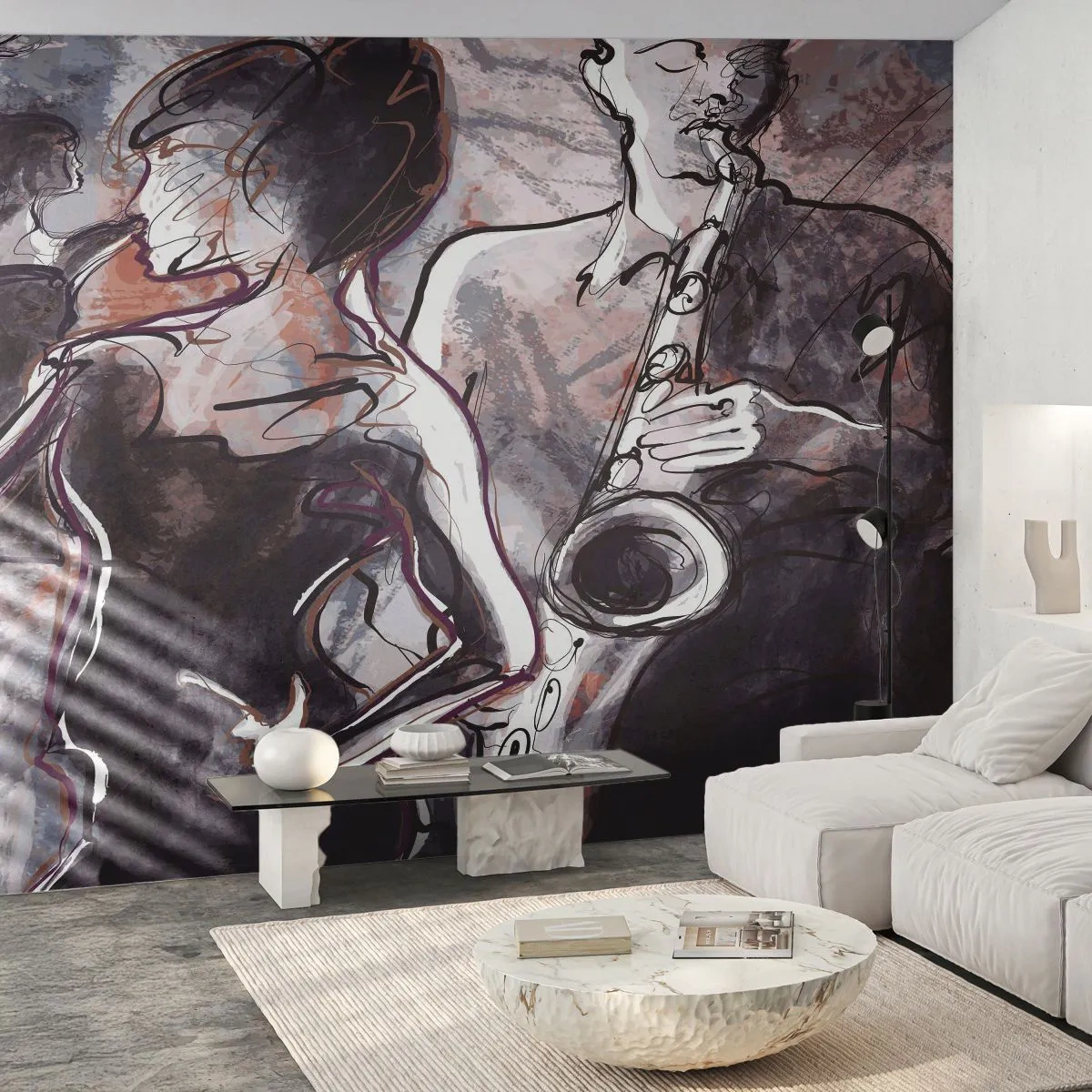 Fototapet Standard Eco - Opløses i musikken - musik, Jazz, Dans - 300x210 cm