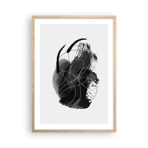 Plakat i ramme af lyst egetræ - Kom frem fra det sorte - 50x70 cm
