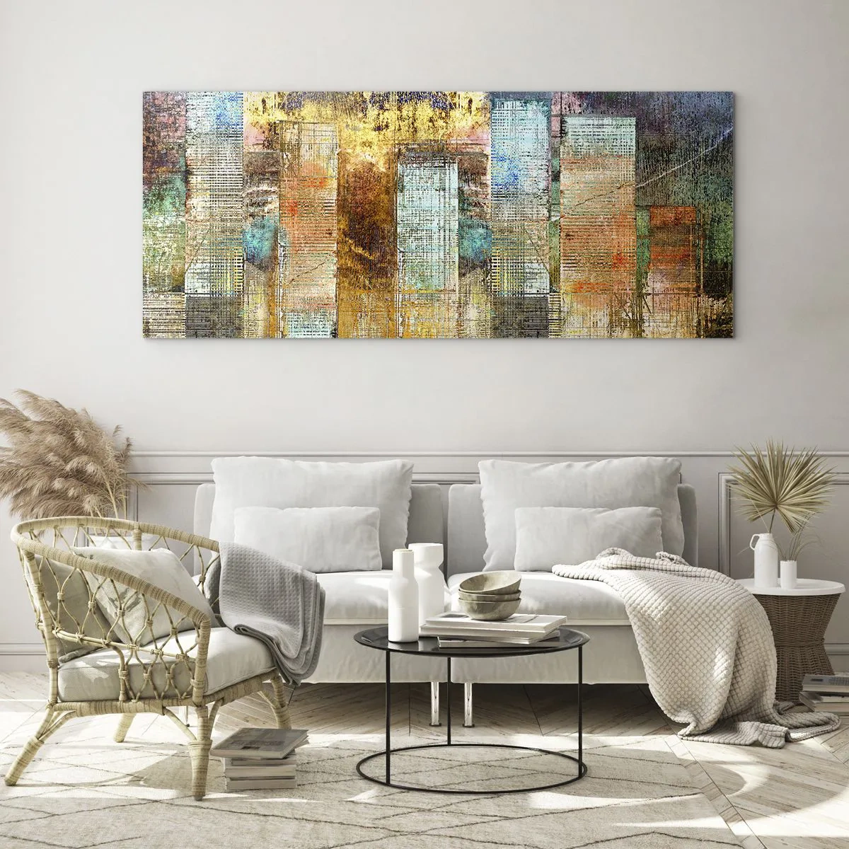 Billede på glas - Solrig metropol - 160x50 cm