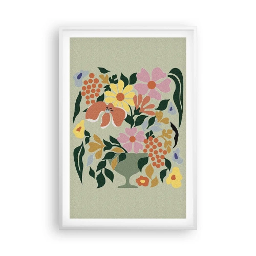 Plakat i hvid ramme - En buket fuld af liv - 61x91 cm