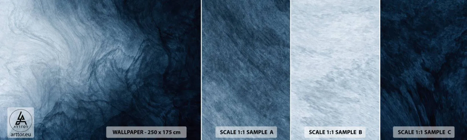 Prøve Fototapet Selvklæbende Deluxe Sticker - Ind i dybet - Abstraktion, Stykke, Moderne kunst - 100x30 cm