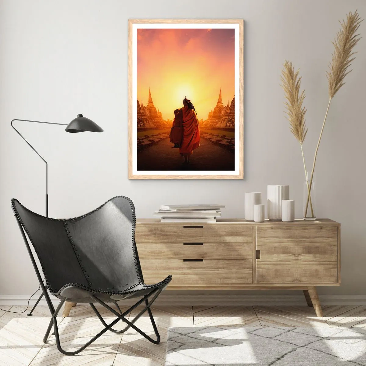 Plakat i ramme af lyst egetræ - I fred for evigt - 40x50 cm