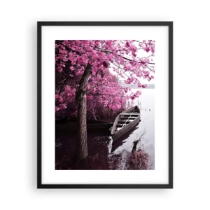 Plakat i sort ramme - I lyserød stilhed - 40x50 cm