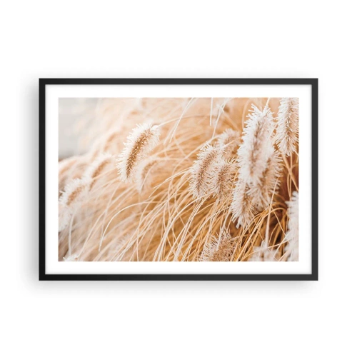 Plakat i sort ramme - Gyldent susen af græsser - 70x50 cm