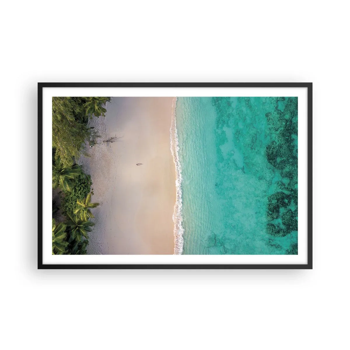 Plakat i sort ramme - Paradis strand - 91x61 cm