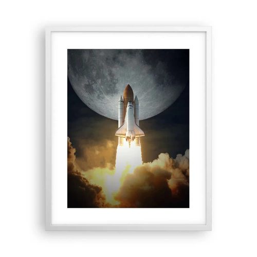 Plakat i hvid ramme - Begyndelsen på et overjordisk eventyr - 40x50 cm