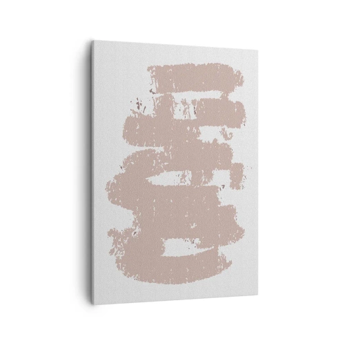 Lærredstryk - Billede på lærred - Abstraktion i sart rosa - 50x70 cm