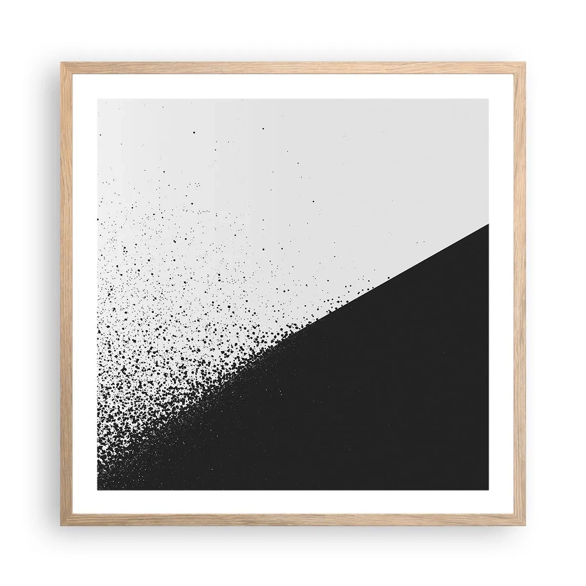 Plakat i ramme af lyst egetræ - Hurtigere og hurtigere, mere og mere - 60x60 cm