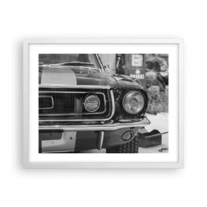 Plakat i hvid ramme - Hård kørsel - 50x40 cm