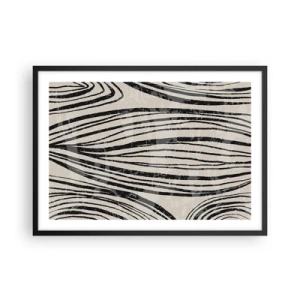 Plakat i sort ramme - Et spild af linjer - 70x50 cm