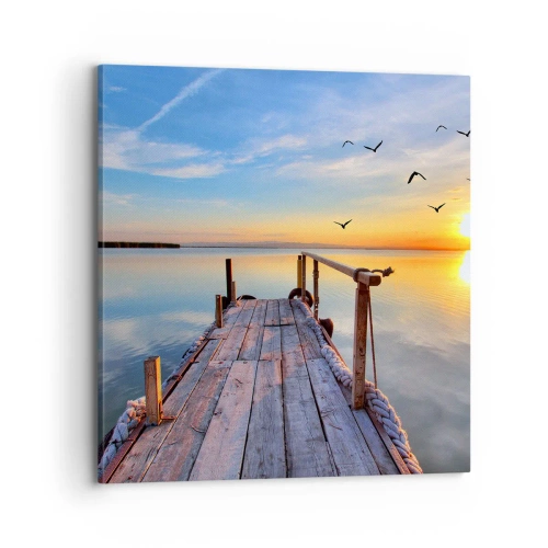 Lærredstryk - Billede på lærred - Går fremad mod solen - 70x70 cm
