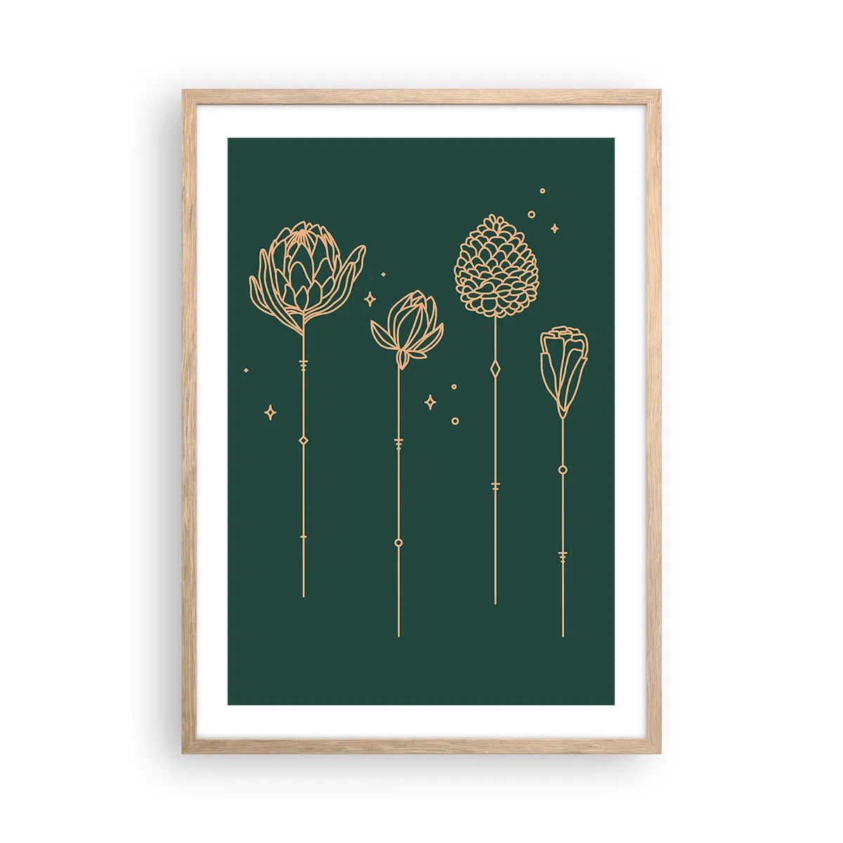 Plakat i ramme af lyst egetræ - Familien ZIÓŁkowski - 50x70 cm