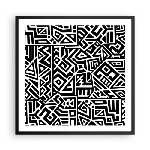 Plakat i sort ramme - Præcolumbiansk sammensætning - 60x60 cm