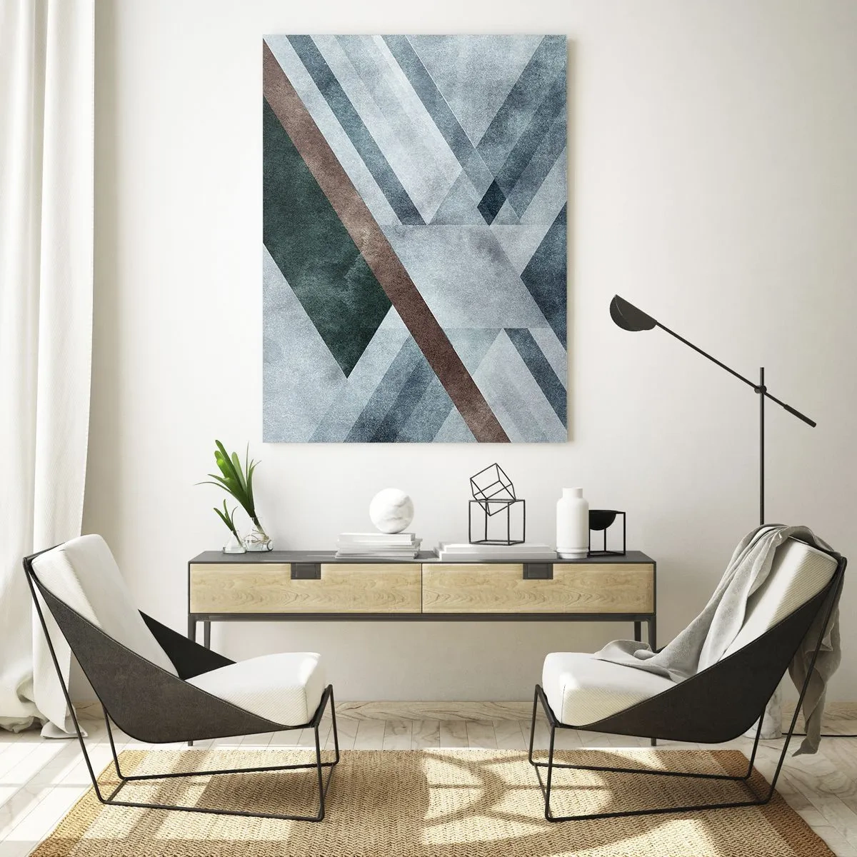 Billede på glas - Sofistikeret elegance i geometri - 80x120 cm