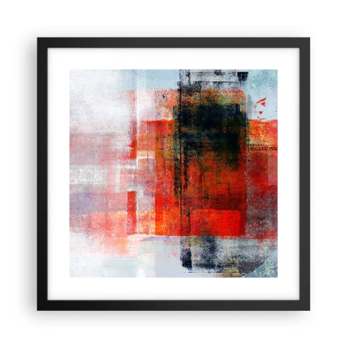 Plakat i sort ramme - Glødende komposition - 40x40 cm