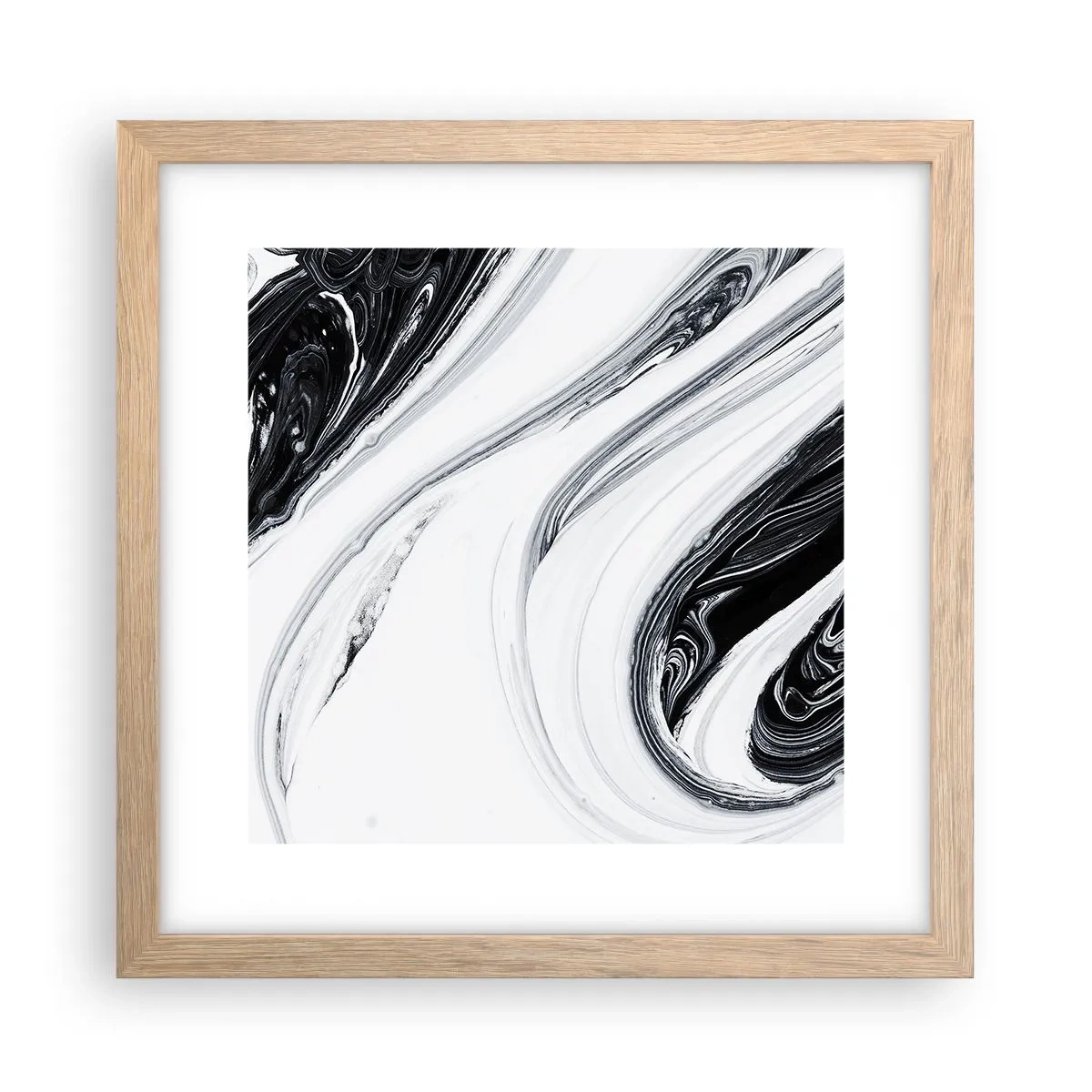 Plakat i ramme af lyst egetræ - Kombination af modsætninger - 30x30 cm