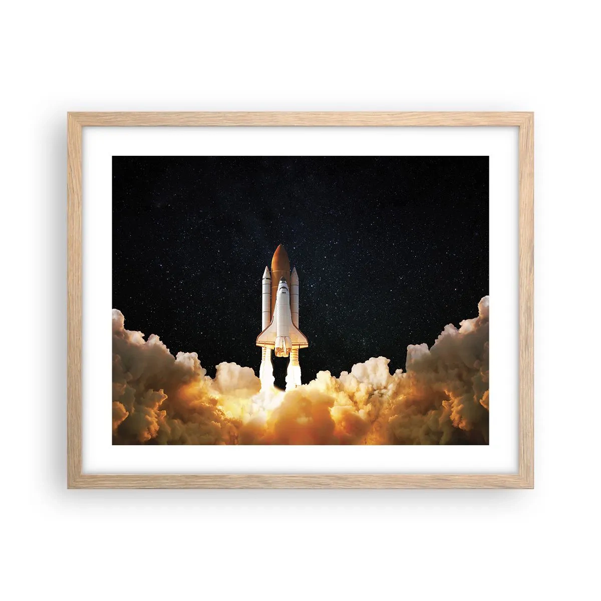 Plakat i ramme af lyst egetræ - Ad astra! - 50x40 cm