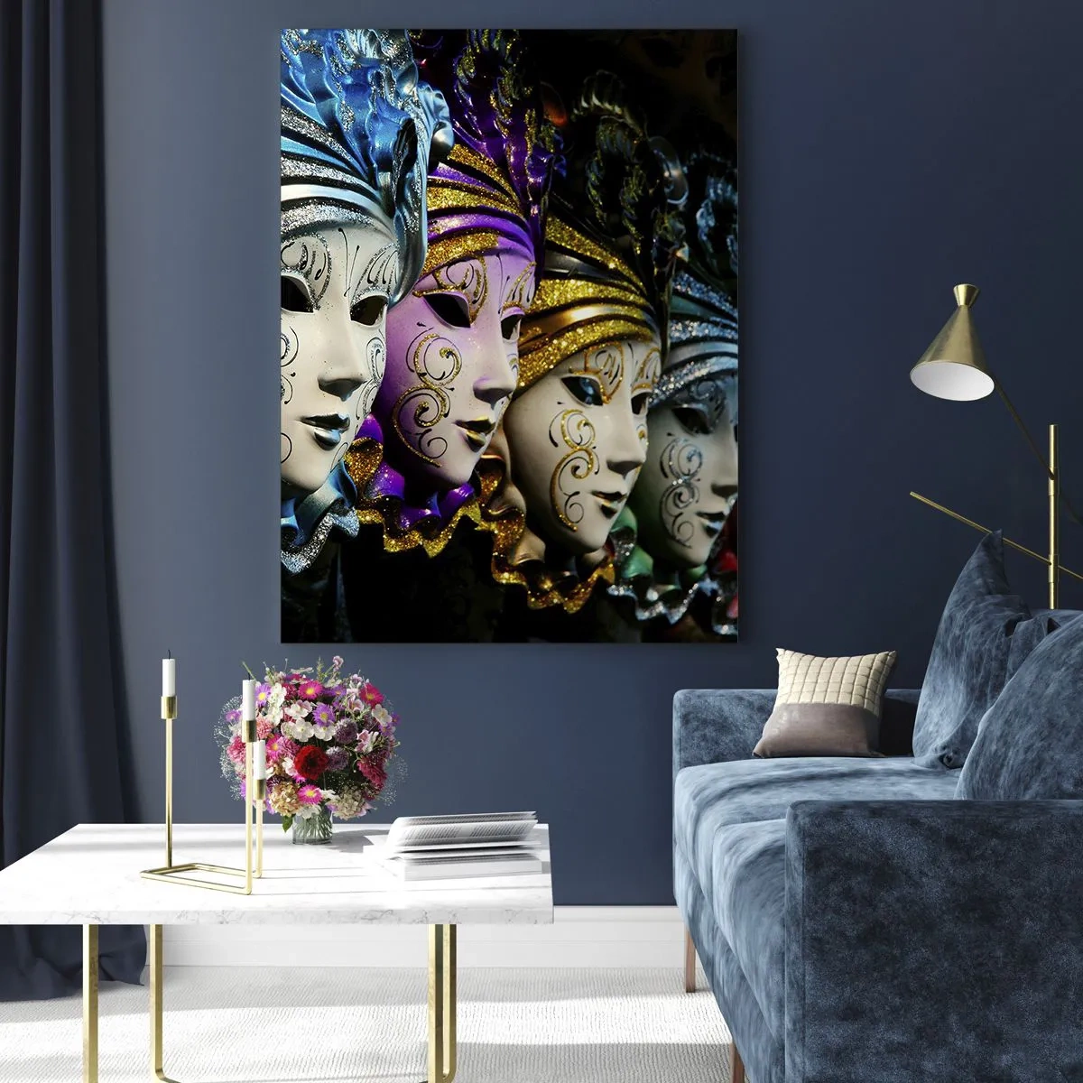 Billede på glas - Mysterium i guld og sølv - 50x70 cm