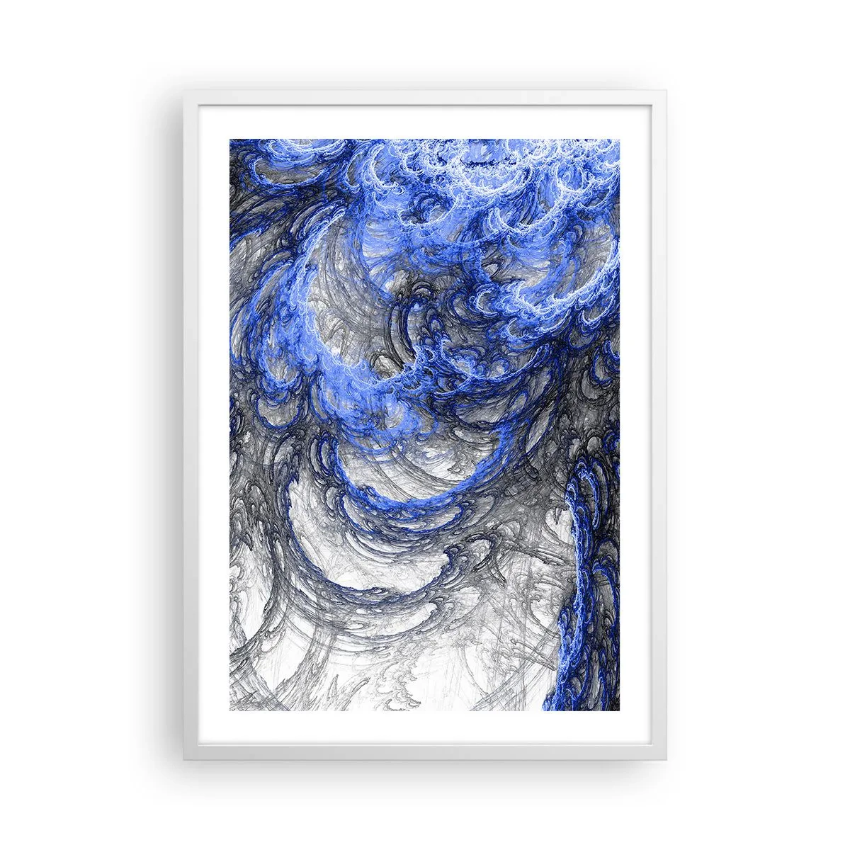 Plakat i hvid ramme - En bølges fødsel - 50x70 cm